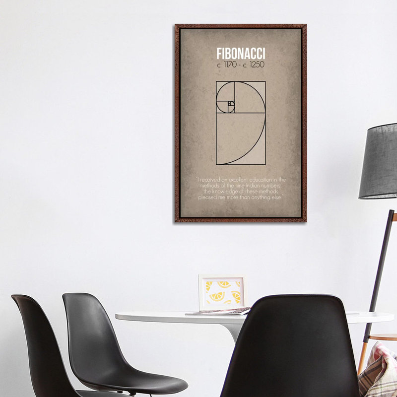 Fibonacci by GetYourNerdOn - Print on Canvas, Classic Brown Wood Framed, 66.04 cm H x 45.72 cm W