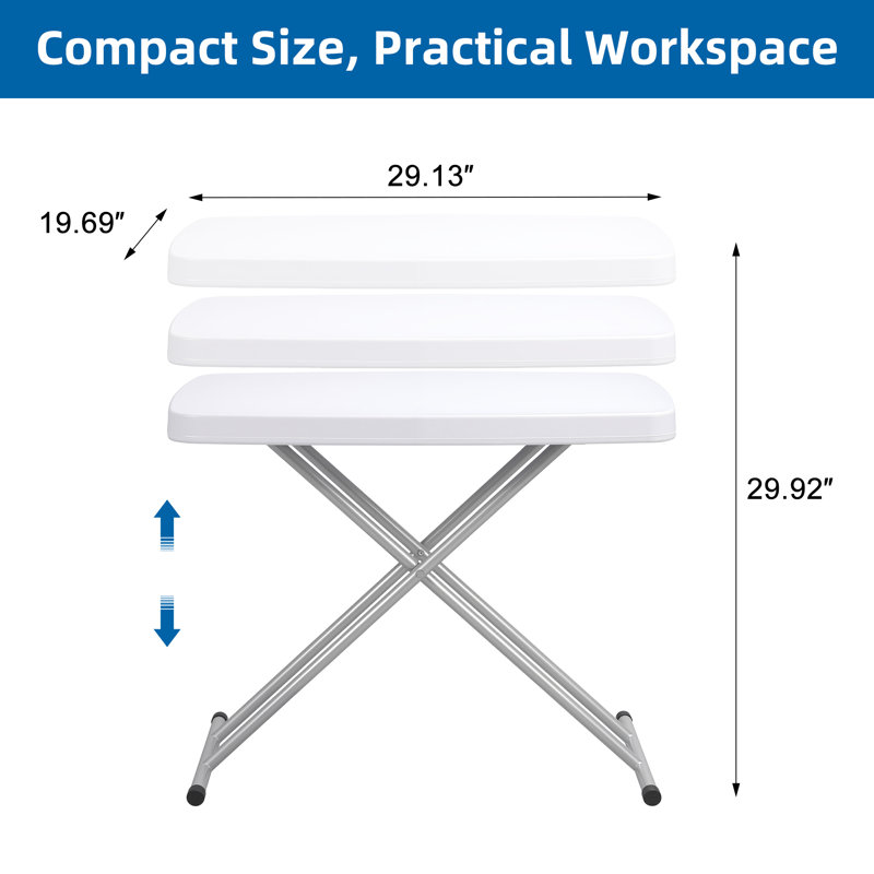 Ensemble table et chaises pliantes 5 pièces avec 4 tabourets, gain de place pour la cuisine et le petit-déjeuner, mobilier idéal pour les petits espaces (appartement, dortoir), acier et PEHD, blanc