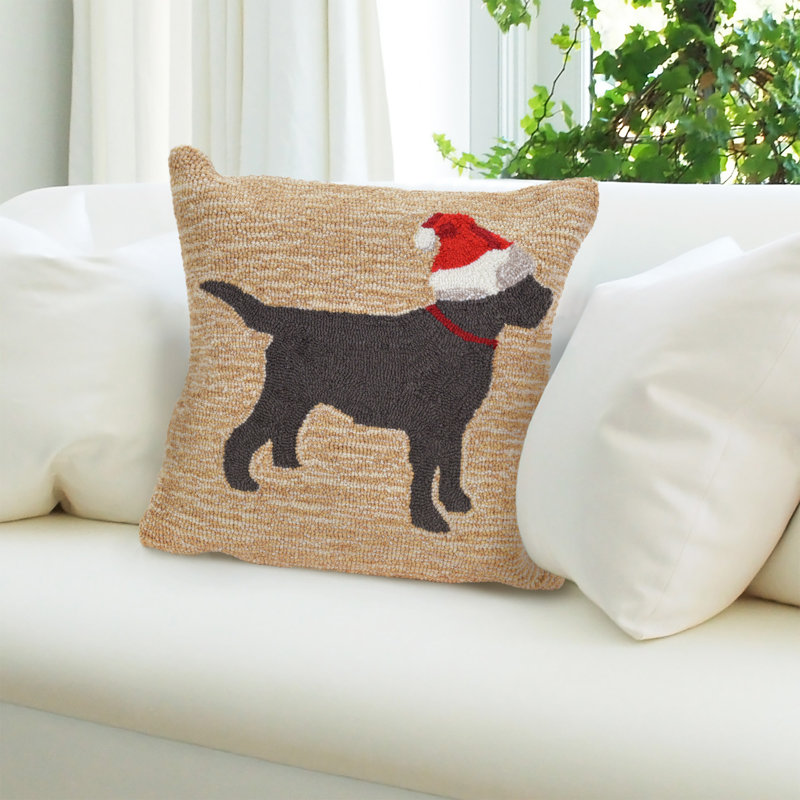 Christmas Dog Outdoor Square Pillow Cover & Insert