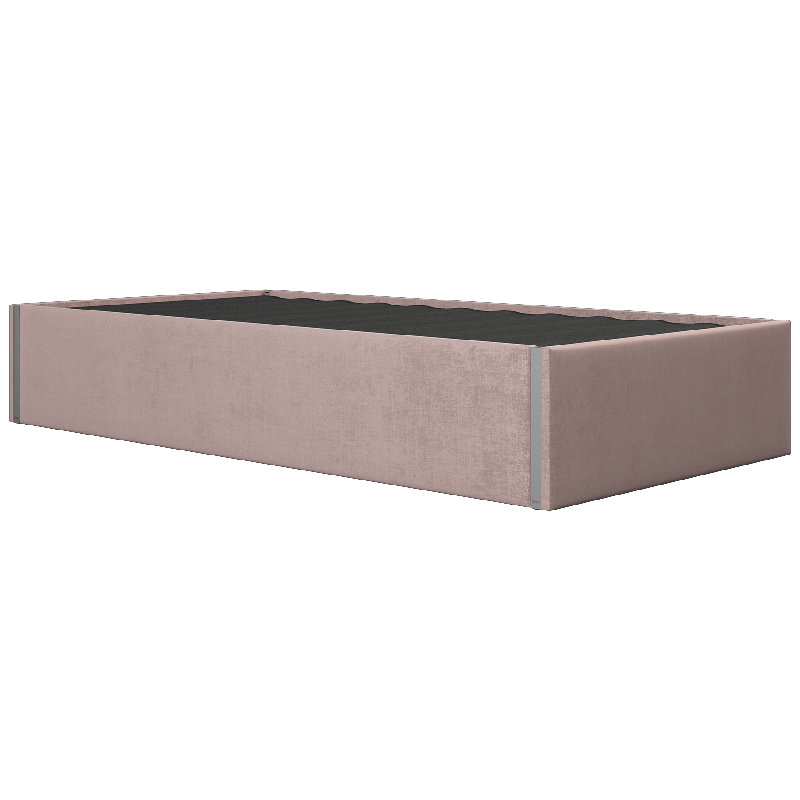 Sapan Upholstered Bed, Velvet Dusty Rose, Twin