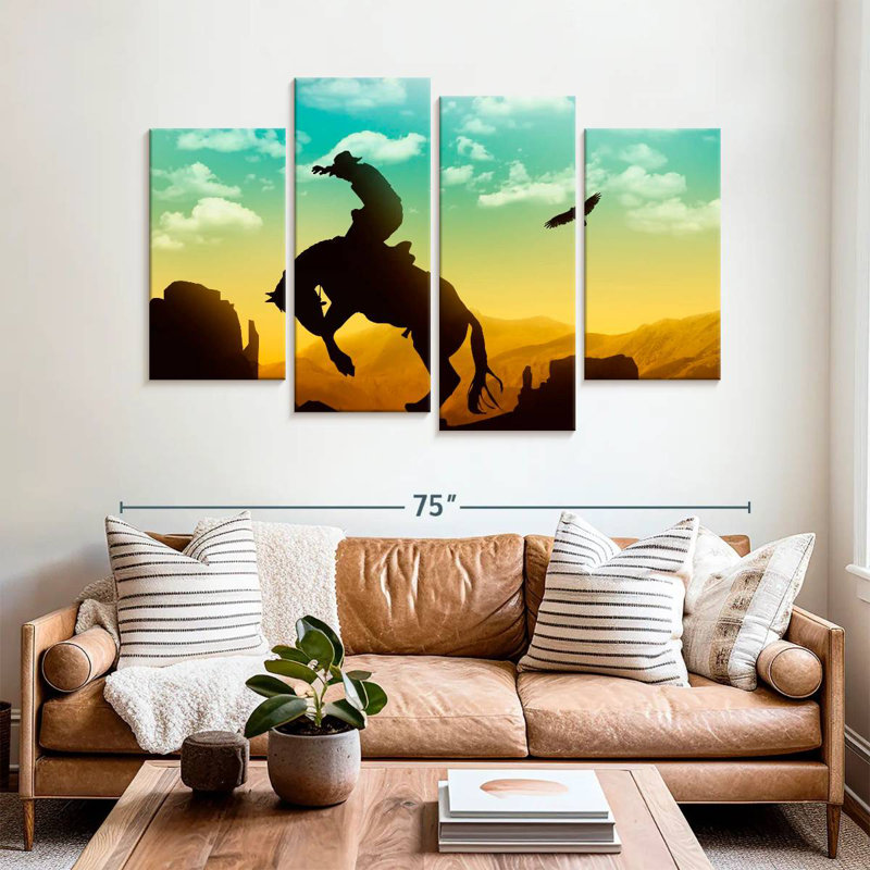 Lelar Eagle And Cowboy, 42" H x 68" W