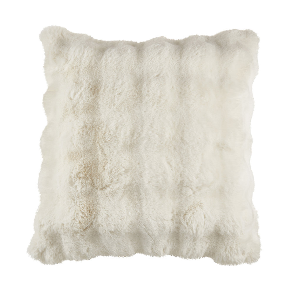 Cozy Bubble Faux Fur Pillow Cover, Ivory, No Insert, Square 20"