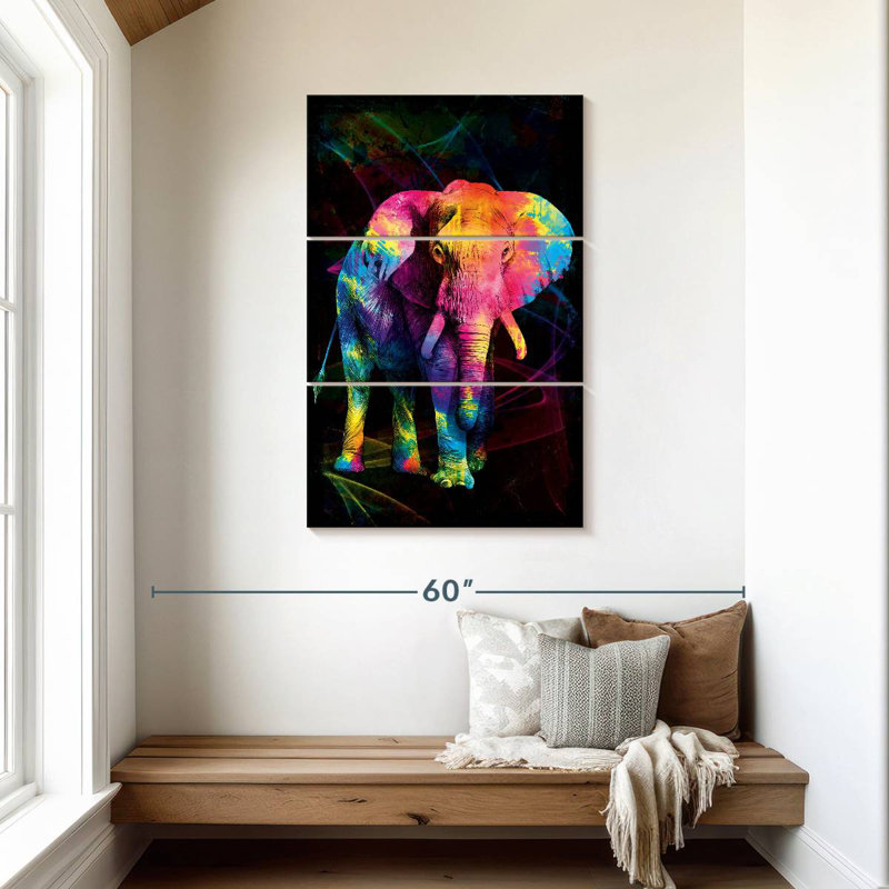 Couleurs d'éléphant d'Afrique Brampt, H 45 po x l 28 po