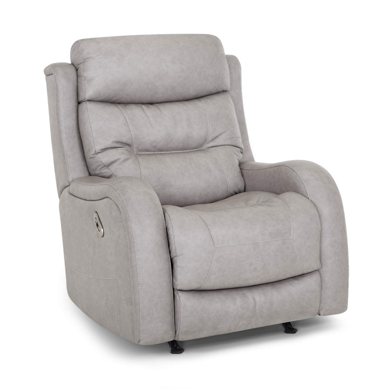 Fauteuil inclinable électrique en tissu, Blanc
