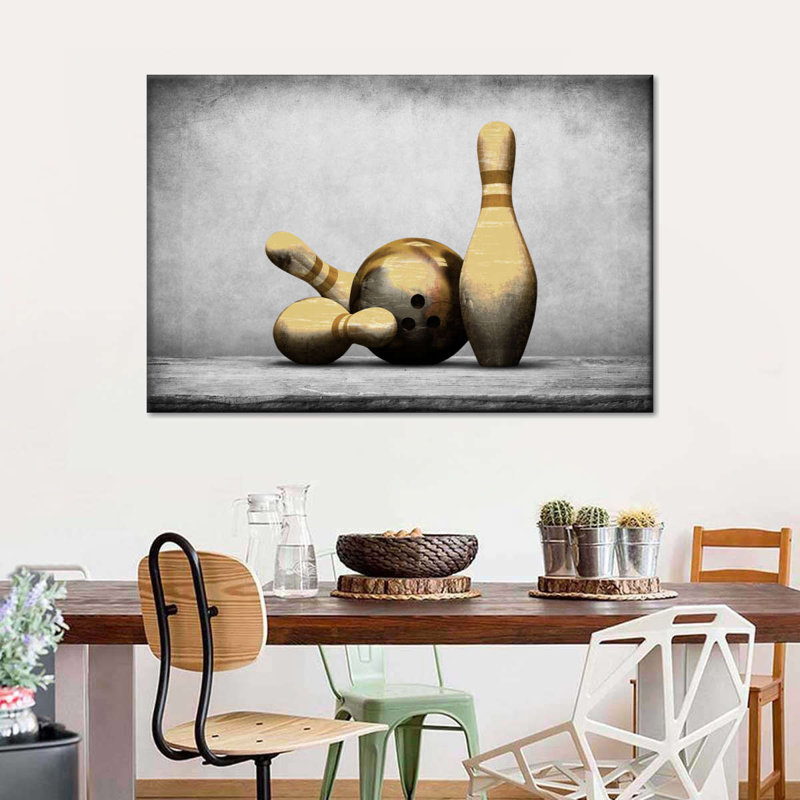 «Bowling texturé», reproduction sur toile, H 8 po x l 12 po x P 1 po