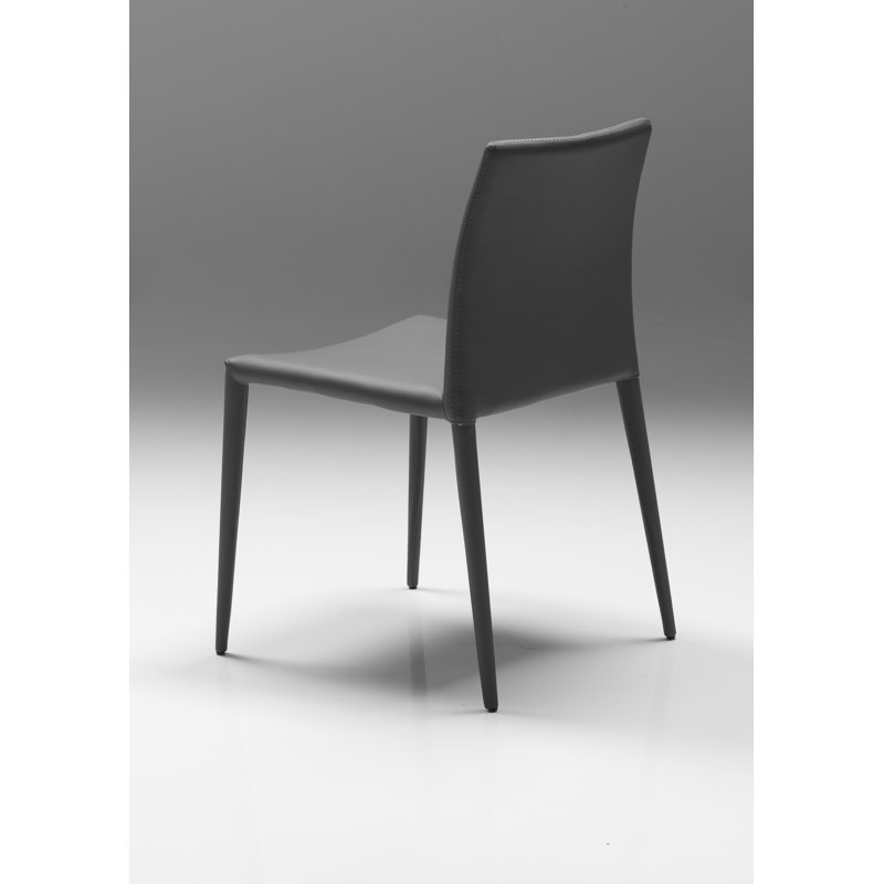Zeno 18'' H Upholstered Metal Side Chair, Gray