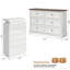 Ensemble de rangement vintage 2 pièces pour chambre à coucher avec commode haute à 6 tiroirs et commode à 6 tiroirs éclairées par DEL-1795092737