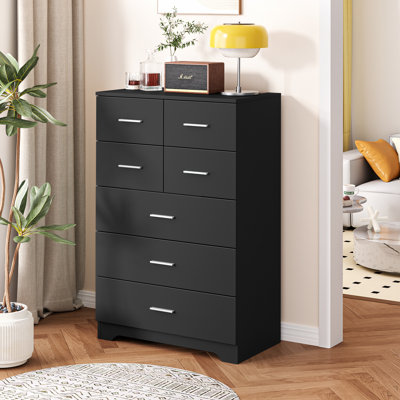 Armoire de rangement en bois à 7 tiroirs avec organisateur de sortie intégré pour la chambre à coucher, le salon et le bureau