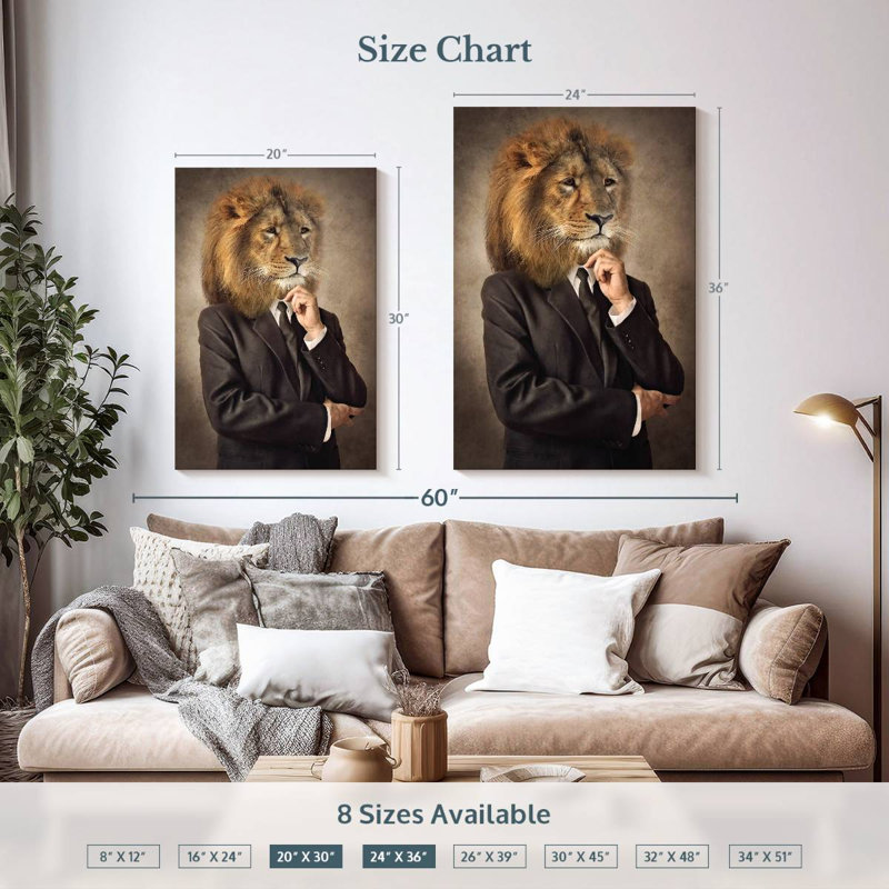 Lion Ketti, homme d'affaires, H 36 po x l 24 po