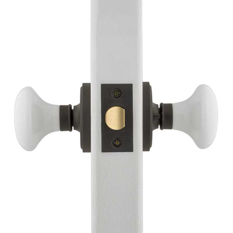 Classic Rosette with White Porcelain Door Knob, Oil-Rubbed Bronze, 2-3/8"