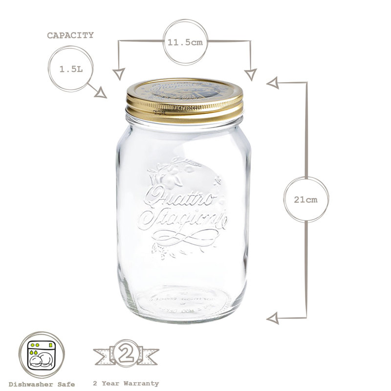 Bormioli Rocco Quattro Stagioni Glass Preserving Jars 