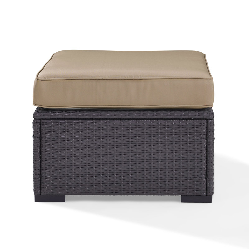 Repose-pieds d'extérieur avec coussin Arbedella, Moka