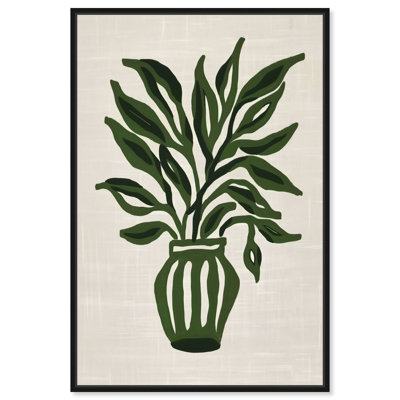 Green Vase II Minimalistic Botanical Art Prints Wall Art by Art Remedy
