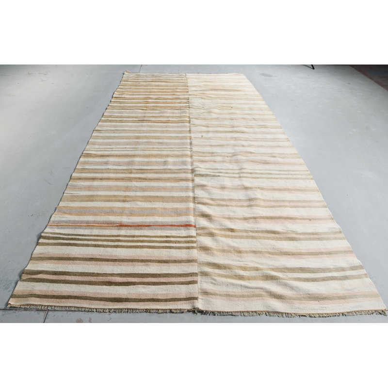 Grand tapis turc à rayures tissé à plat de conception classique pour le décor du salon et de la salle à manger