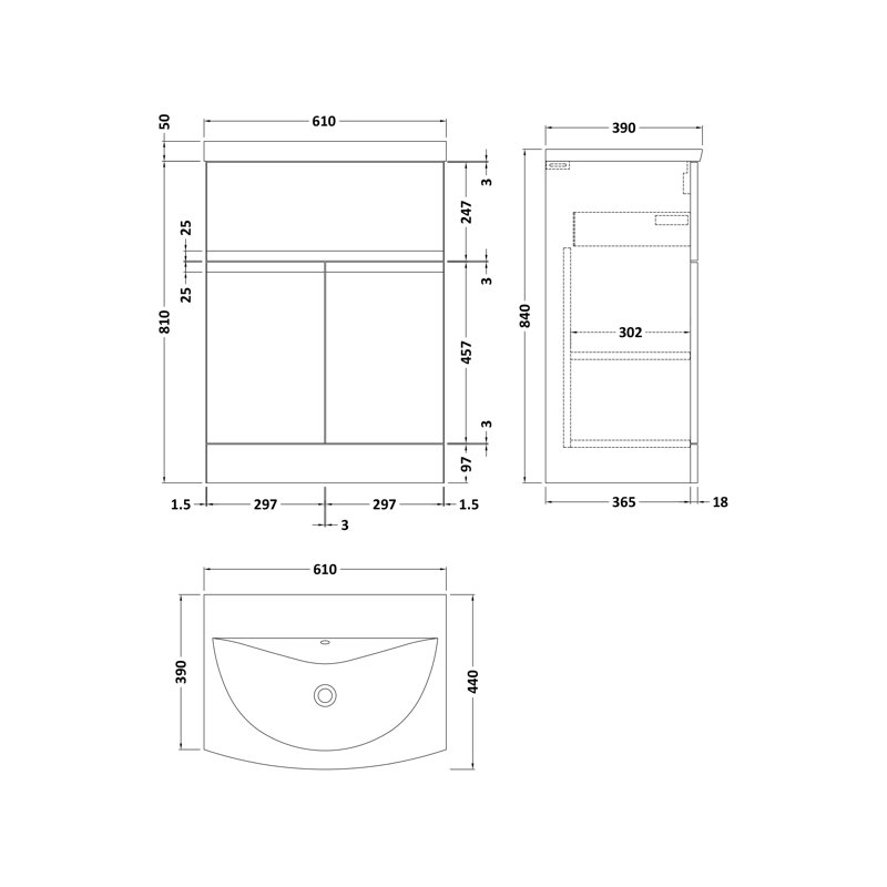 Urban Single Bathroom Vanity with Integrated Vitreous China Basin, Satin Blue