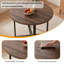 Table de salle à manger ronde en noyer de 43,3 po, table de cuisine en bois massif compacte-64123426