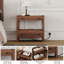 Table de chevet avec station de charge, table de bout en bois avec 2 tiroirs et tablette ouverte MINCETA, table de chevet moderne avec ports USB et prises de courant pour chambre à coucher, salon, noyer-1300124090