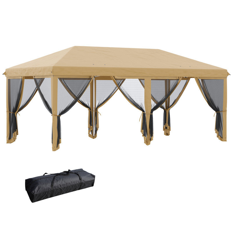 3 x 6m Pop-Up Gazebo with 6 Removable Mesh Walls & Carry Bag