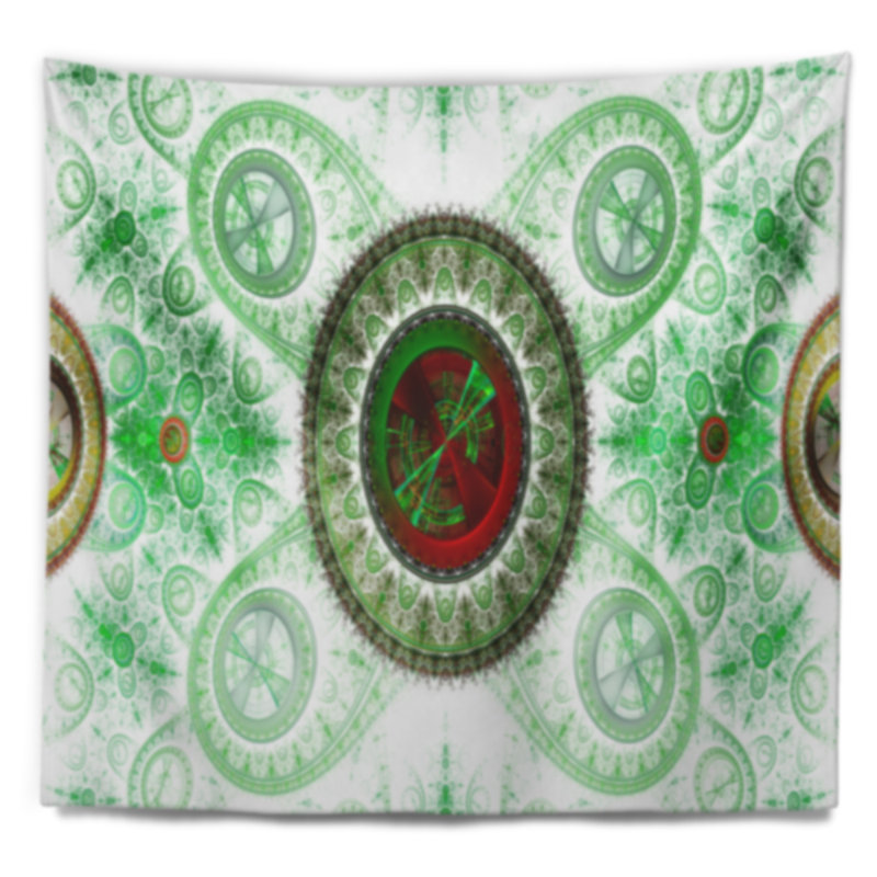 Tapisserie de psychédélique relaxing abstract green light art, H 78 po x l 92 po