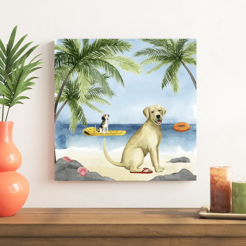 Chiens sur le pont II, H 20 po x l 20 po
