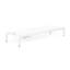Chaise longue ajustable en blanc avec assise en filet ventilé, de 2 cadres en aluminium rouille