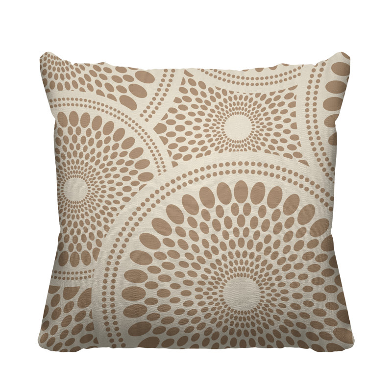 Coussin décoratif intérieur / extérieur Pierson Tribal Abstract, Beige, L 15 po x H 15 po