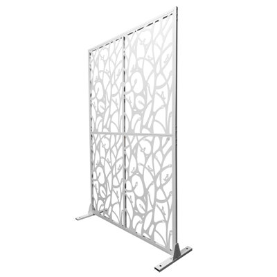 Cloison d'intimité en métal avec écran d'intimité autoportant en métal pour terrasse et jardin W3,8Ft X H6Ft