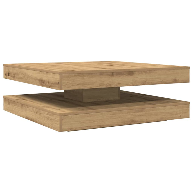 Coffee Table 360-Degree Rotatable 90X90x34.5 Cm, Artisan Oak