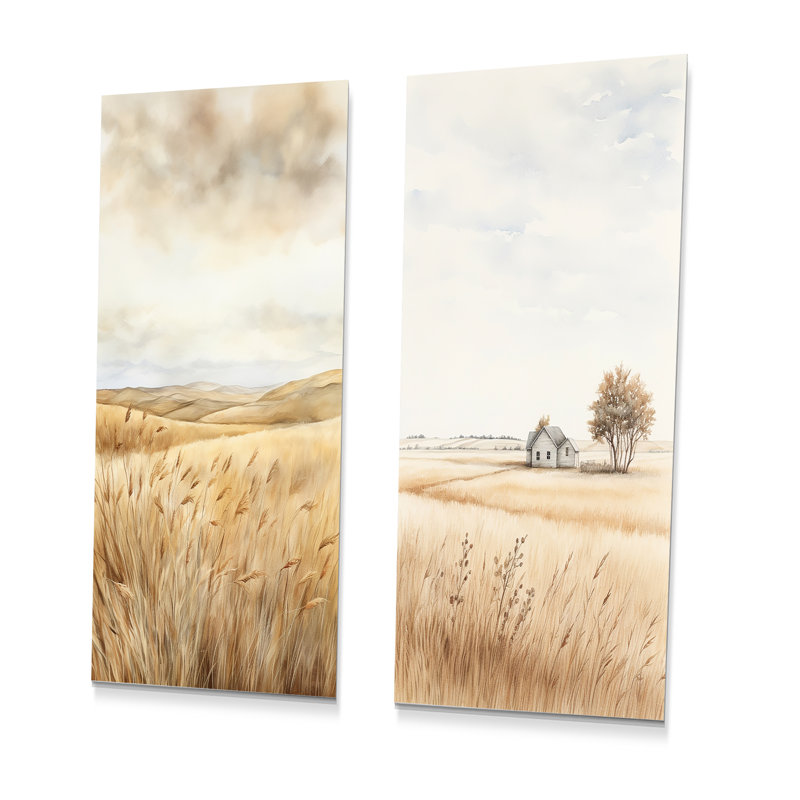 Ensemble de 2 décorations murales en métal Prairie, H 32 po x l 32 po