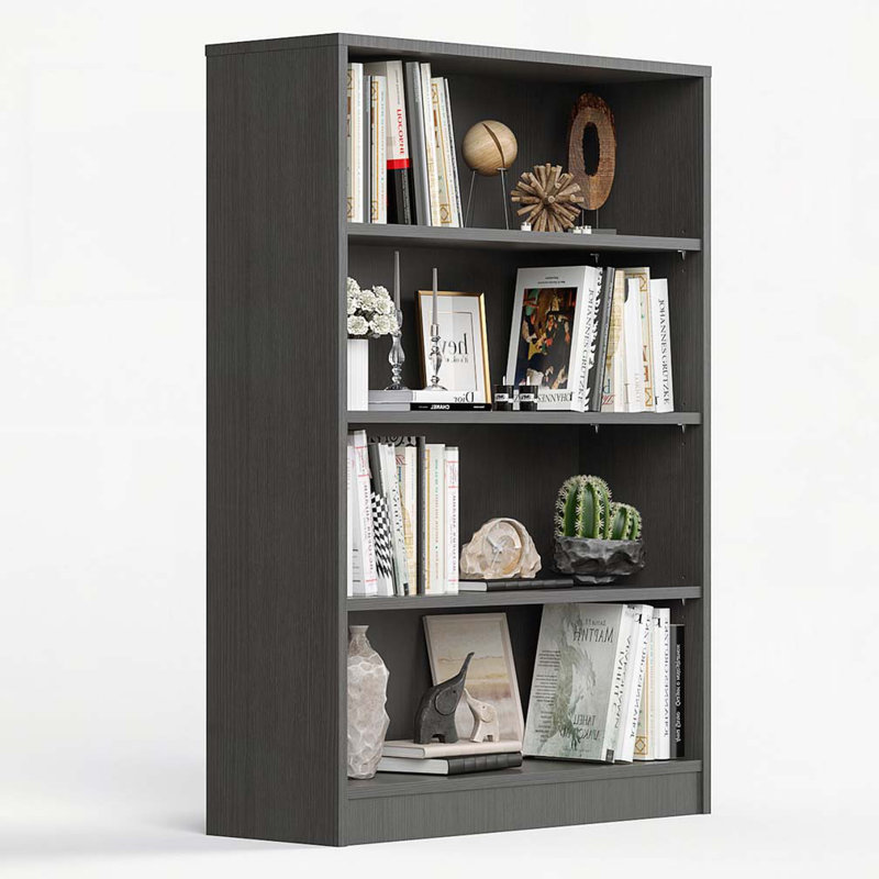 Bibliothèque de bureau à 4 tablettes, Gris