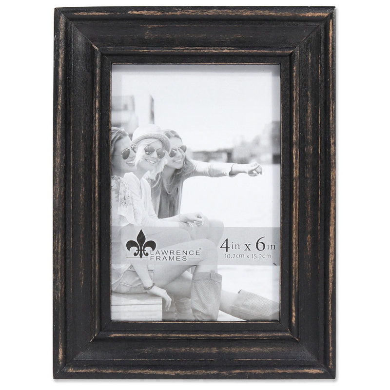 Cadre photo en bois Montesano, Noir vieilli, 4 po x 6 po