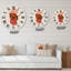 Deux feuilles d'automne tombant sous une pleine lune rouge - horloge murale moderne-60187299