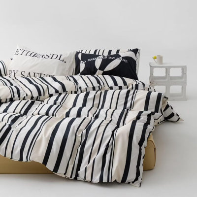 Black And White Striped Comforter Set Full Geometric Bedding Comforter Women Men Beige Black Blanket Quilts Geometric Ticking Bedding Set Fluffy Folkloric Boho Quilts For Full Bed