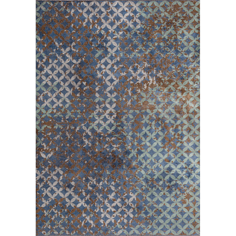 Altizer Rectangle Floral Cotton and Viscose Indoor / Outdoor Area Rug, Rectangle 200 x 300cm