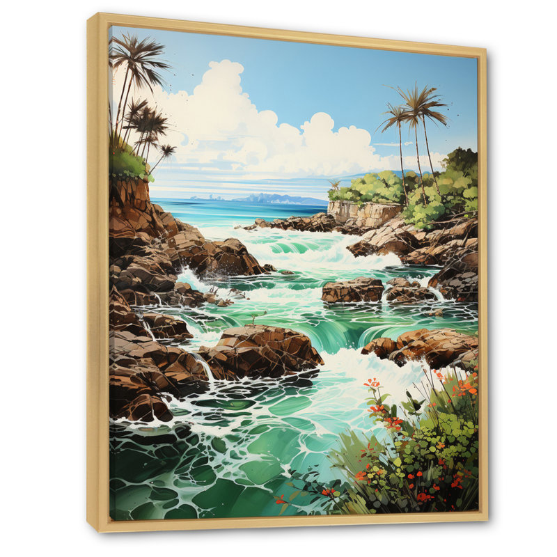 Photo de plage, vibrations tropicales - Nautique et plage, impressions sur toile, L 34 po x H 44 po, Cadre naturel flottant