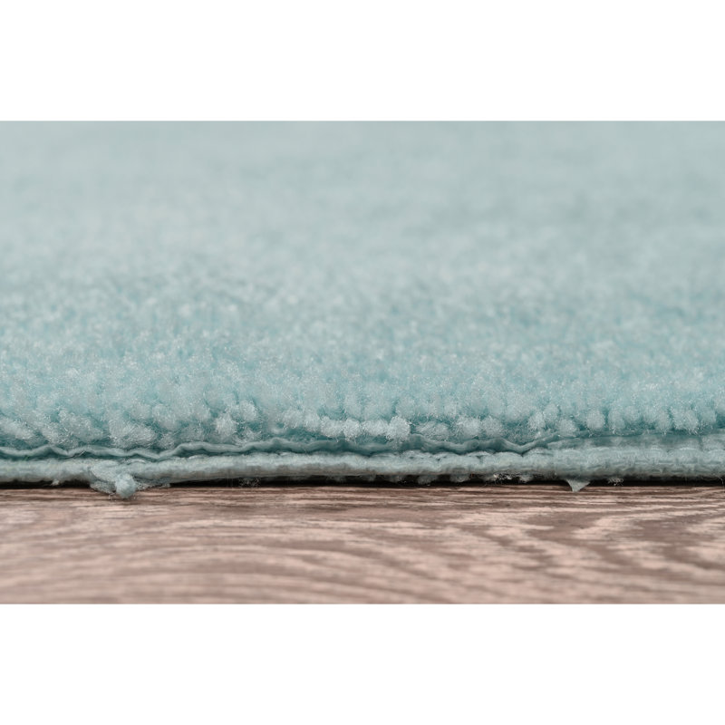 Mccluney Traditional Nylon Bath Rug with Non-Slip Backing, Seafoam