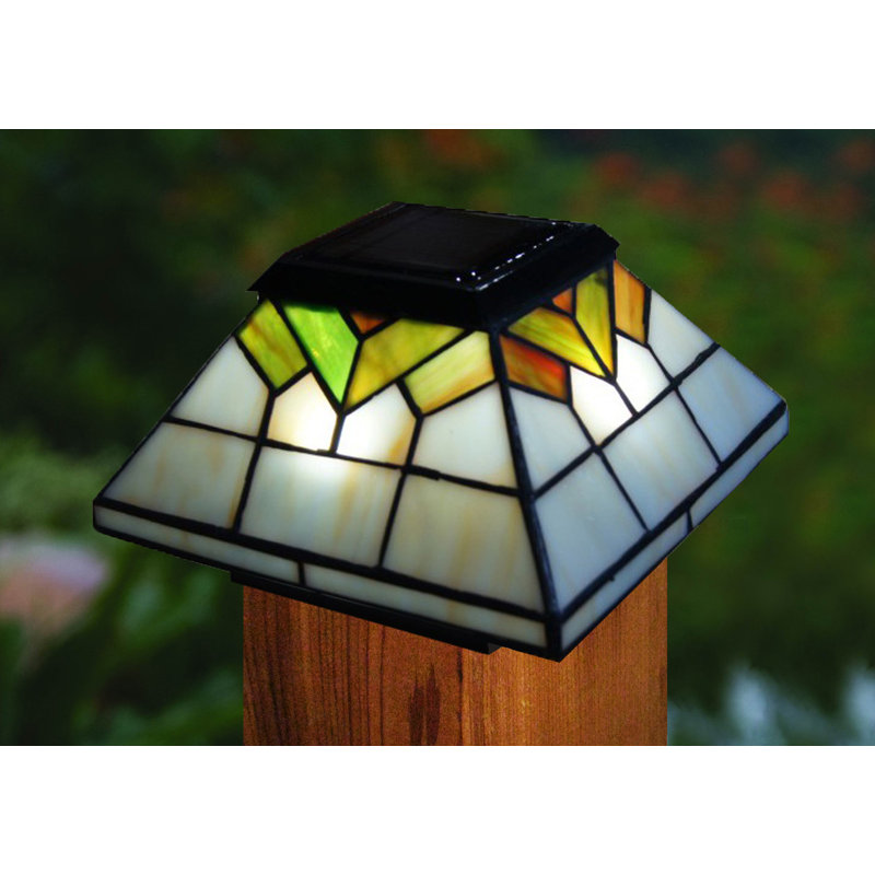 Low Voltage Integrated LED Glass Fence Post Cap Light 5 In. X 5 In. with Base Adapter Included