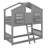 Twin-On-Twin House-Themed Bunk Bed Complete With Roof Window Door Safety Guardrails And Ladder-117529630