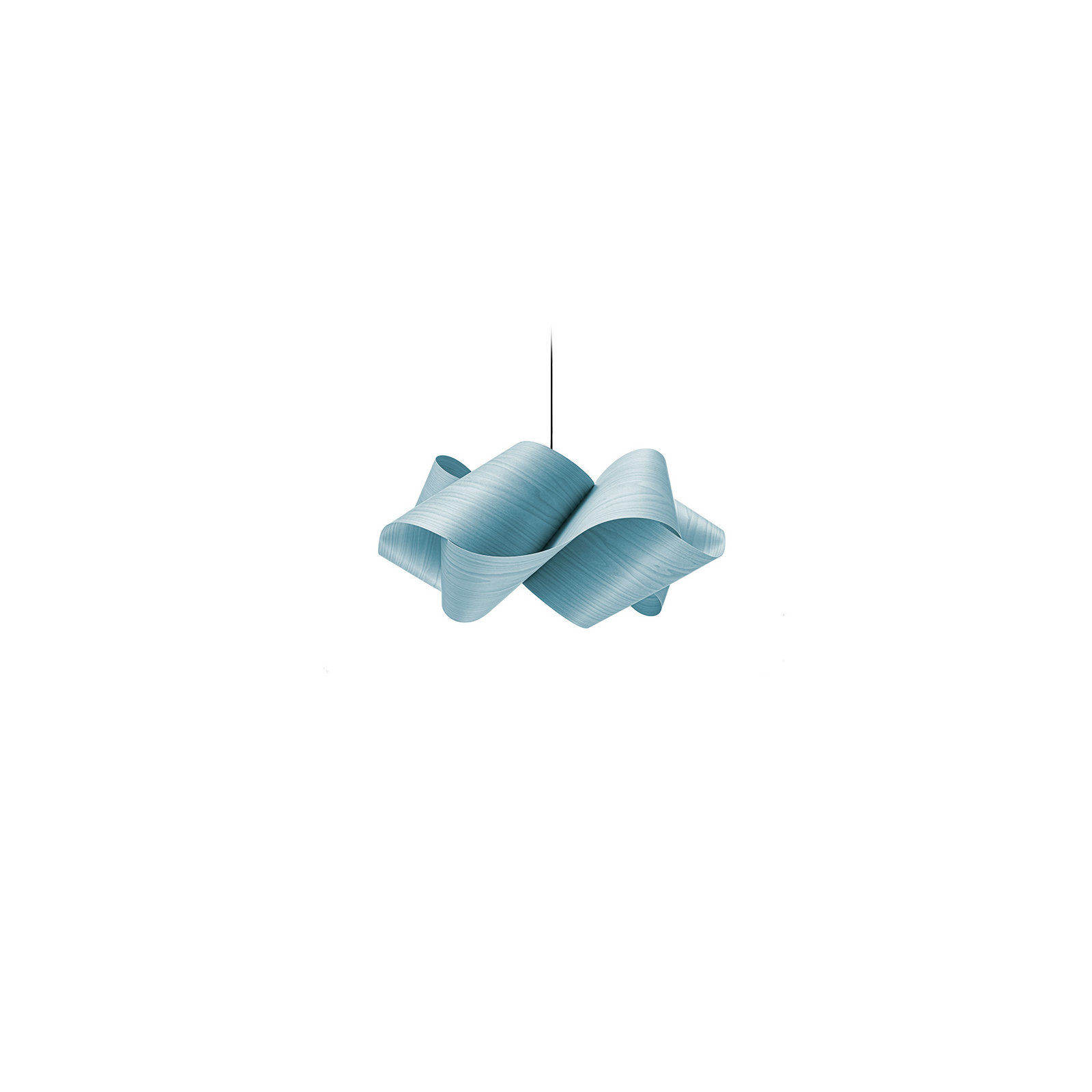 Swirl Single Light Dimmable Pendant, E26, Black, Sea Blue