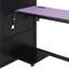 Lit mezzanine simple en bois massif avec bureau, armoire de rangement et penderie, bande lumineuse DEL, ports de chargement USB, noir et violet-1901421437-1901421436