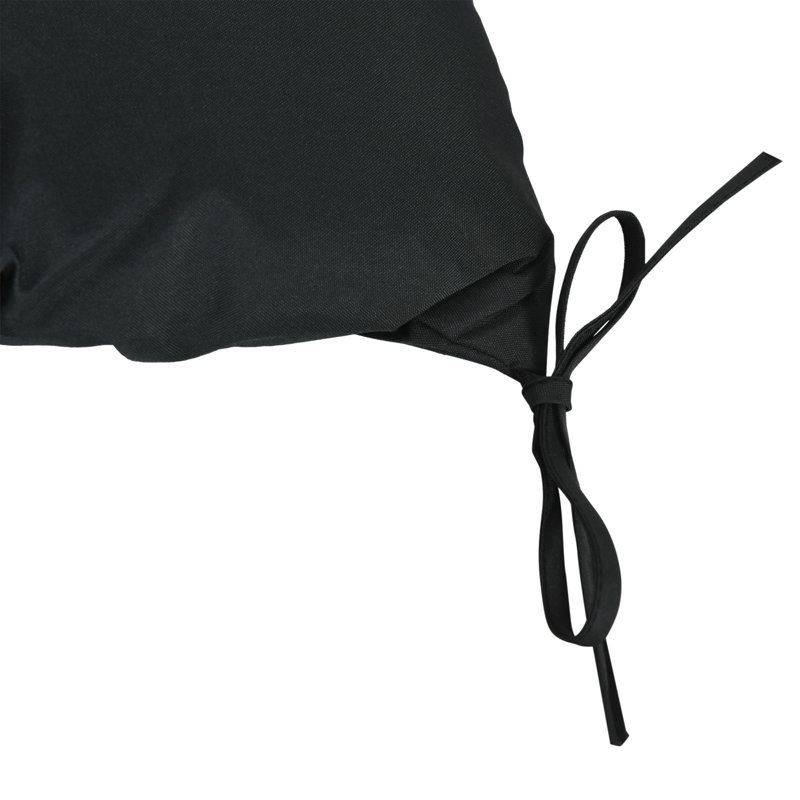 Outdoor Seat Cushion, Black, 49cm H x 100cm W x 49cm D