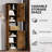 Bathroom Storage Cabinet with 2 Barn Doors and 1 Drawer, Narrow Storage Unit, Adjustable Shelves-1800830339