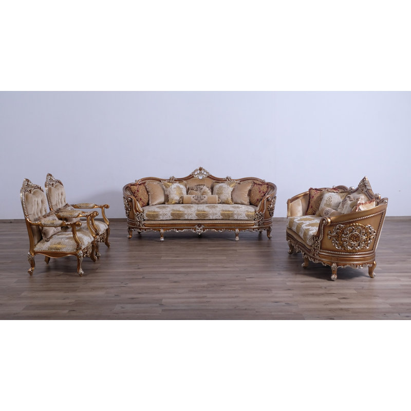 Saint Germain Velvet Sofa, Gold/Beige/Light Brown Velvet