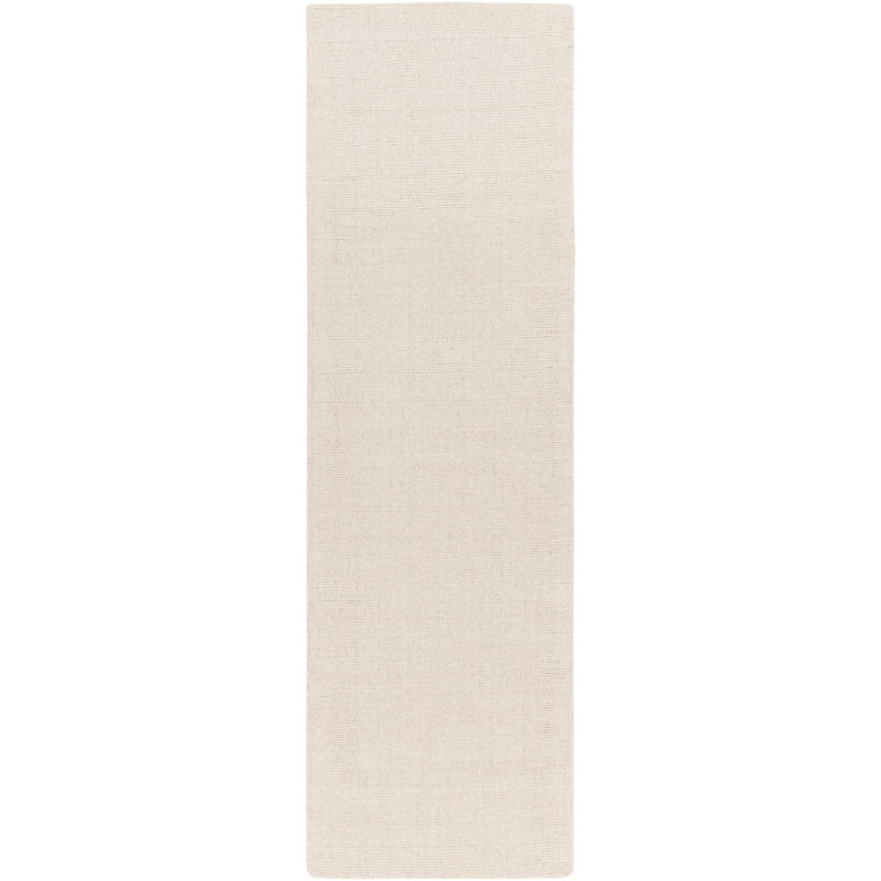 Tapis ivoire touffeté à la main Dingman, Tapis de couloir 2 pi 6 po x 8 pi
