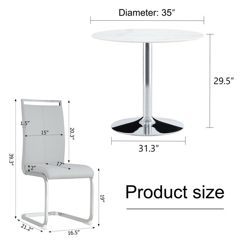 Lashaunte 2 - Person Pedestal Dining Set, Gray