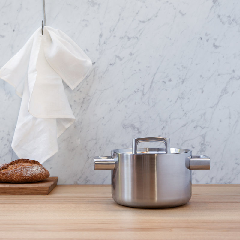 Ron 12" Stainless Steel 5-Ply Covered Dutch Oven