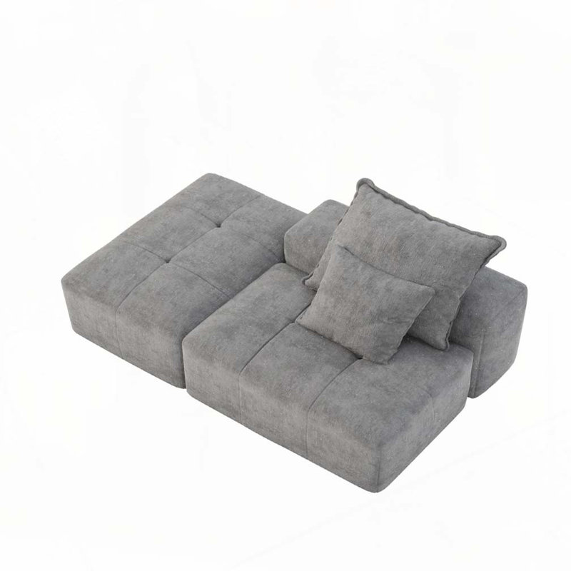 Canapé simple en tissu d'ameublement Chenille, Gris