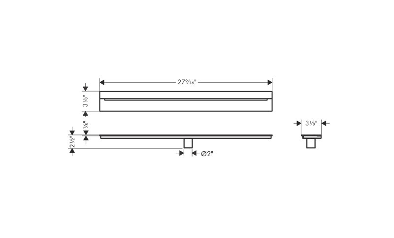 AXOR Drains Wall Installation 27 9/16", Matte White