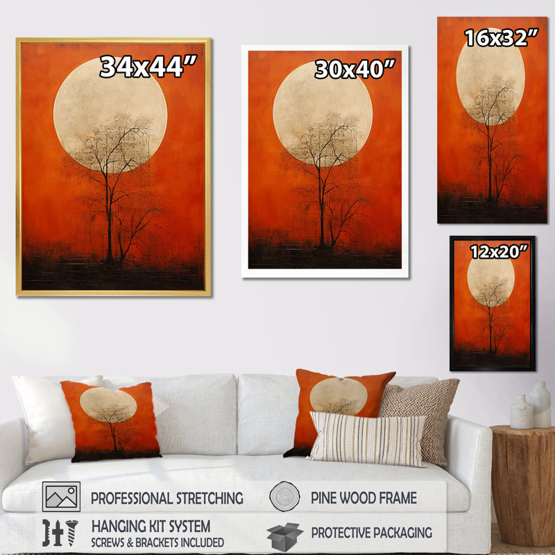 Persimmon Presence Moon II - décoration murale lune, Cadre photo noir simple, H 20 po x l 12 po x P 1 po