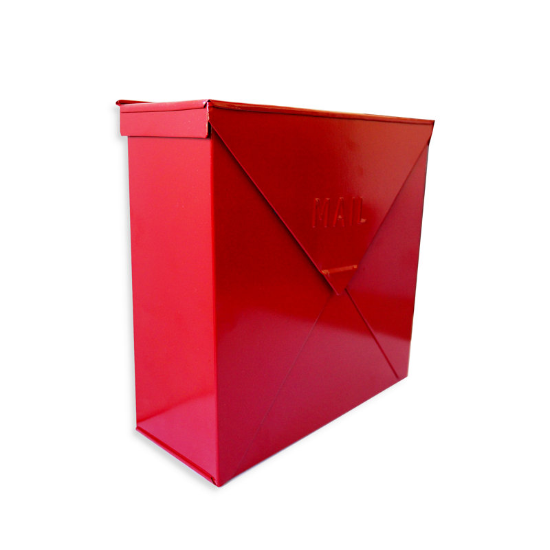 Chicago Red Industrial Style Wall Mounted Metal Mailbox